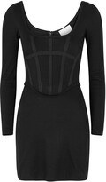 Thumbnail for your product : Dion Lee Black ribbed jersey corset mini dress
