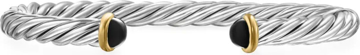 David Yurman 14kt yellow gold and sterling silver Cable cuff bracelet (6mm)