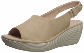 clarks beige wedge sandals