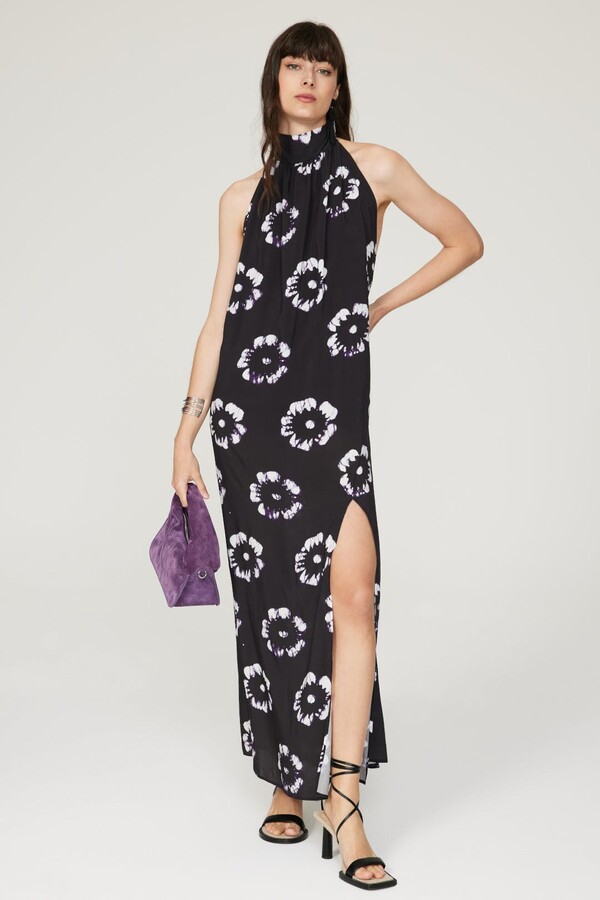 Busayo x RTR Floral Halter Dress Purple-print