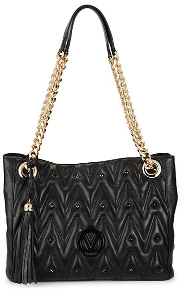 Valentino By Mario Valentino Luisa Studded Leather Shoulder Bag - ShopStyle