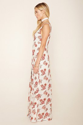 Forever 21 FOREVER 21+ Abstract Floral Maxi Dress
