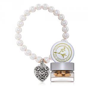 Lisa Hoffman Pearl Bracelet with Silver Charm French Clary Sage