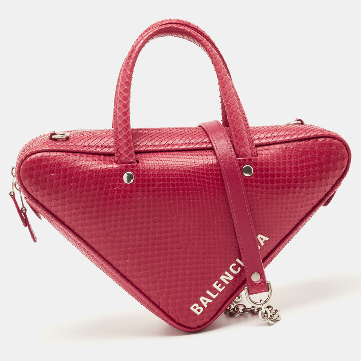 Balenciaga Triangle Duffle Leather Shoulder Bag S