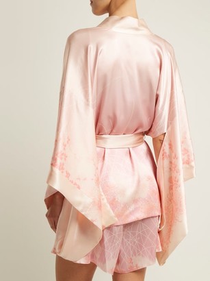Hillier Bartley Floral-print Silk Kimono-style Jacket - Pink Print