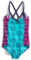 Thumbnail for your product : Roxy Print One-Piece Swimsuit (Big Girls)