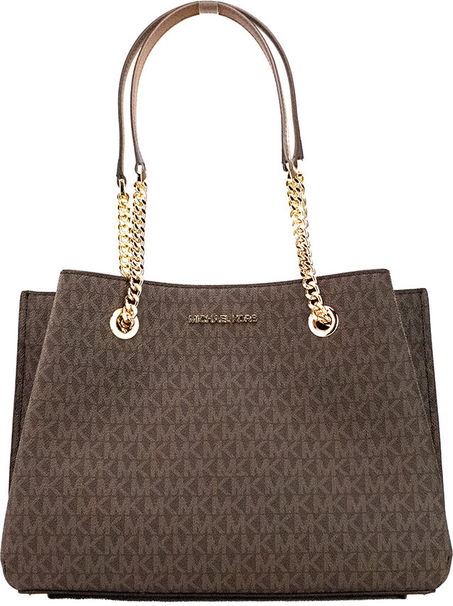 MICHAEL KORS Saffiano Brown Small Leather Satchel Handbag Shoulder Bag,  Luxury, Bags & Wallets on Carousell