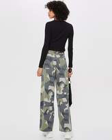 Thumbnail for your product : Topshop Geo Camo Printed Wide Leg Jeans