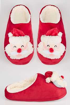 Yours Clothing YoursClothing Plus Size Womens Father Christmas Mule Soft Slipper Shoes