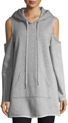 KENDALL + KYLIE Cold-Shoulder Long-Sleeve Hooded Sweatshirt