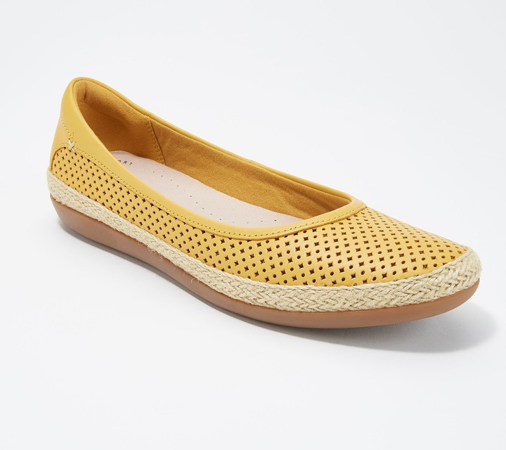 yellow leather flats womens