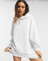 Thumbnail for your product : ASOS DESIGN Petite mini sweatshirt hoodie dress in white