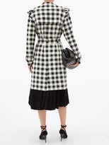 Thumbnail for your product : Norma Kamali Double-breasted Gingham Trench Coat - Black White