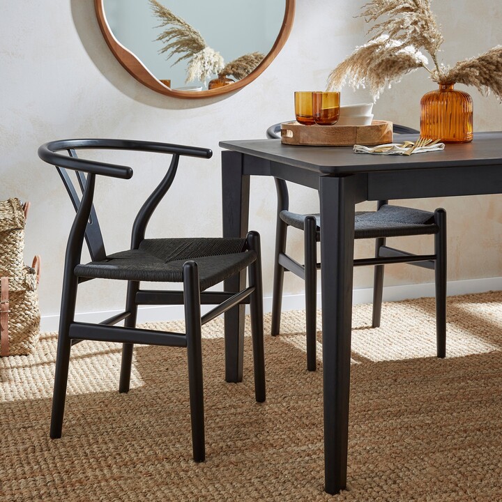 Dunelm Lara Wishbone Dining Chair Black ShopStyle