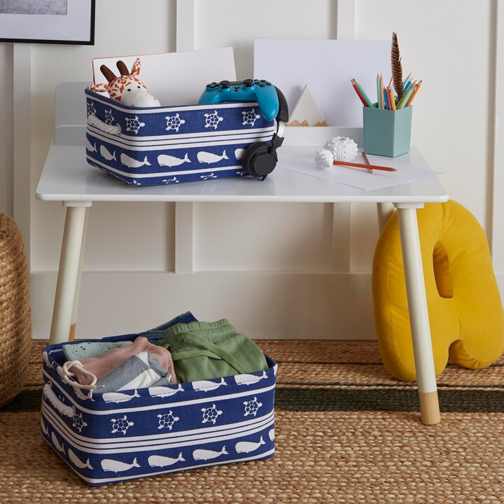 Dunelm Set of 2 Nautical Soft Storage Baskets Blue ShopStyle