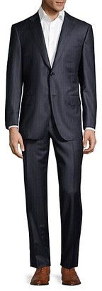 Canali Classic-Fit Purple Pinstripe Wool Suit