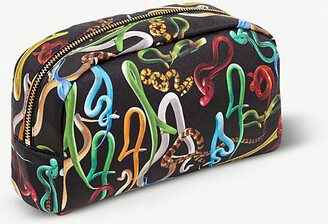 Seletti wears Toiletpaper Sh*t snake-print faux-leather beauty case