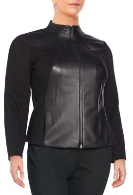 Laura Leather and Ponte Jacket