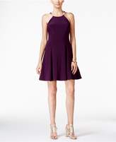 Thumbnail for your product : Betsy & Adam Embellished Halter Fit & Flare Dress
