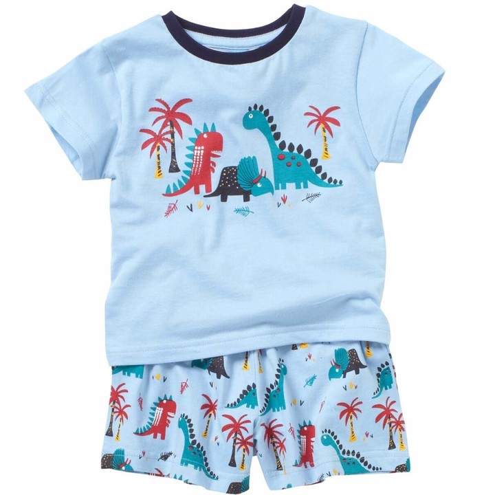 Lullaby Baby Toddler Boys Long Pyjamas Dinosaur Print Cotton Blue Navy 6-23mths 