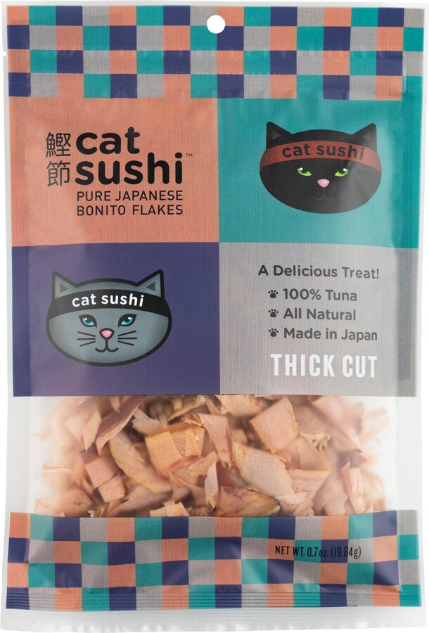 Cat Sushi Bonito Flakes Thick Cut Tuna Cat Treats, 0.7-oz bag