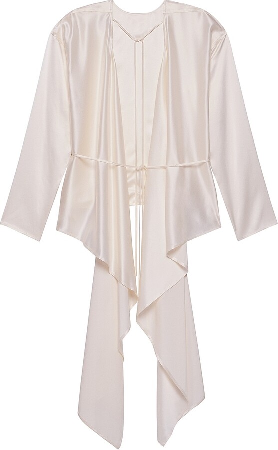 Helmut Lang Women's Scarf-Drape Silk Top - Black - Size XS