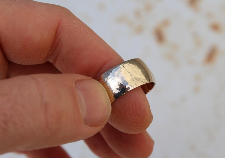 Etsy Wide Silver Wedding Band Men Rustic Ring For Women Wedding Band Mens