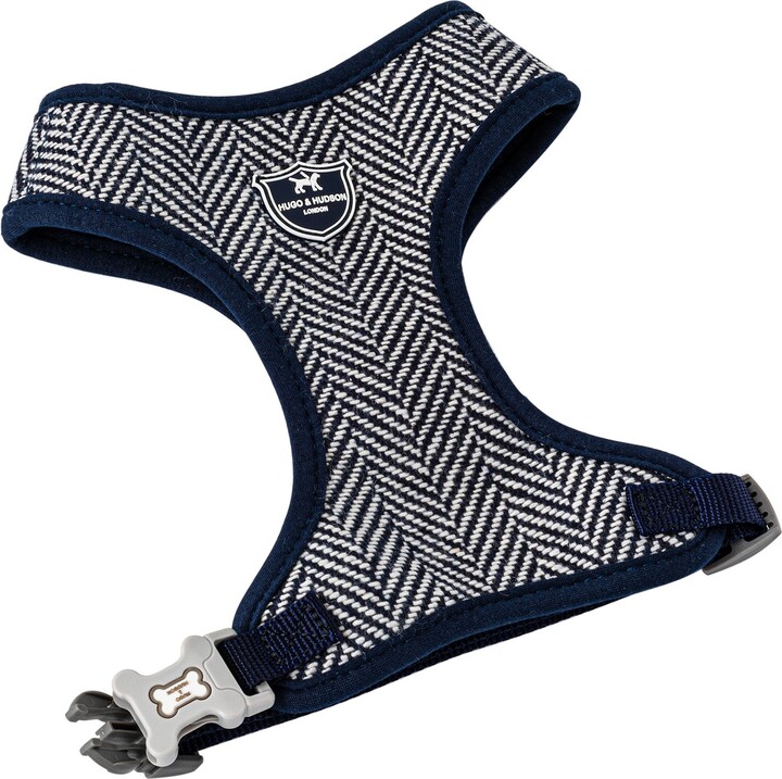 Hugo & Hudson Herringbone Tweed Dog Harness Navy ShopStyle
