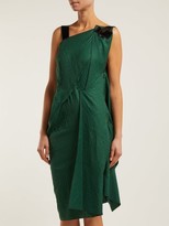Thumbnail for your product : Roland Mouret Cedrela Silk Blend-jacquard Asymmetric Midi Dress - Green