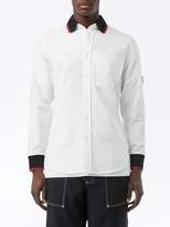 Thumbnail for your product : Burberry Knitted Detail Cotton Oxford Oversized Shirt