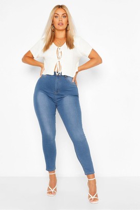 Fashion Look Featuring boohoo Plus Size Tops and boohoo Skinny Jeans by  TheTallySharp - ShopStyle