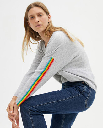 Absolut Cashmere Mia Sweater Light Grey / Rainbow stripe - ShopStyle