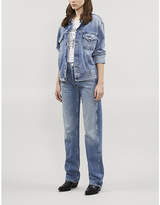 Thumbnail for your product : RE/DONE Ripped high-rise straight jeans