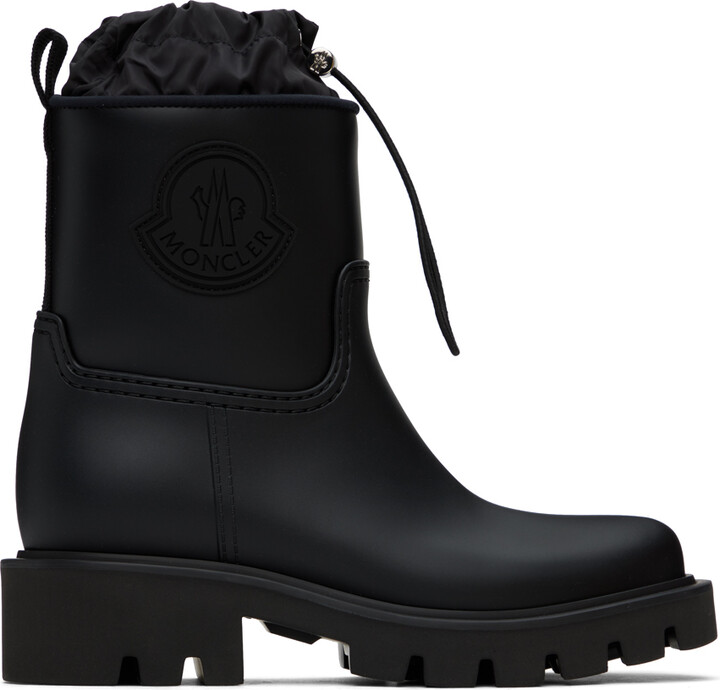 Moncler Black Kickstream Rain Boots