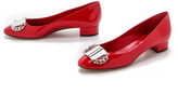 Thumbnail for your product : Casadei Patent Flats with Plate