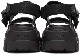 Prada Black Teva Platform Sandals