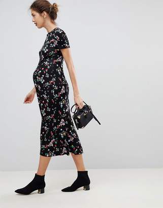ASOS Maternity MATERNITY City Maxi Tea Dress In Floral Print