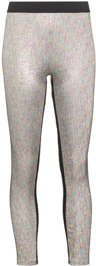 metallic stretch pants