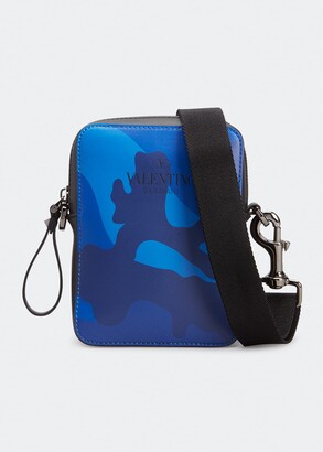 Valentino Garavani Men's Small Camouflage Leather Crossbody Bag