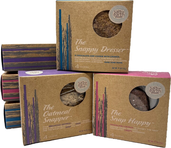 Salt of the Earth Bakery Snappy Collection Gourmet Cookies Box, 6 Boxes