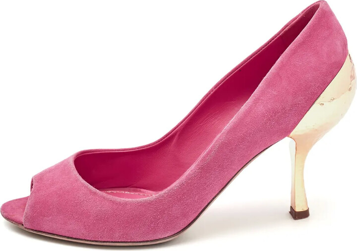 Sergio Rossi Vintage Pre-owned 85mm peep-toe suede pumps