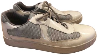 white patent prada trainers