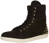 Thumbnail for your product : Boutique 9 Nine West Katreen Flat High Top Black Leather Sneakers With Gold Stud