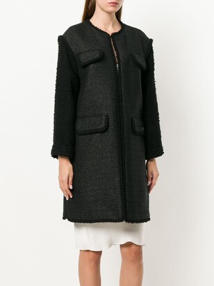Chanel Pre Owned Tweed Open Coat