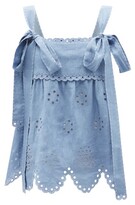 Thumbnail for your product : Vita Kin Colette Broderie-anglaise Linen Cami Top - Light Blue