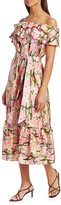 Thumbnail for your product : Borgo de Nor Agata Silk Floral Off-the-Shoulder Midi Dress
