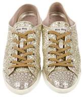 Thumbnail for your product : Miu Miu Glitter Low-Top Sneakers