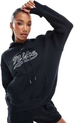 black nike swoosh hoodie women's