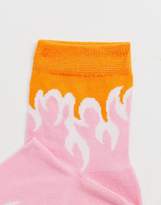 Thumbnail for your product : ASOS Design DESIGN pastel flame ankle socks-Orange