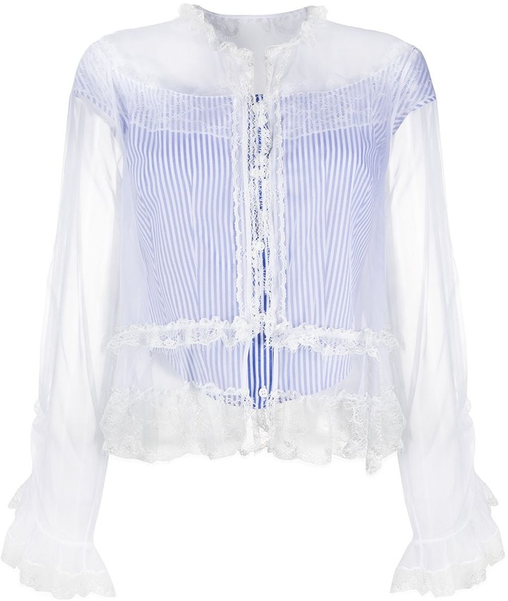 sheer ivory blouse